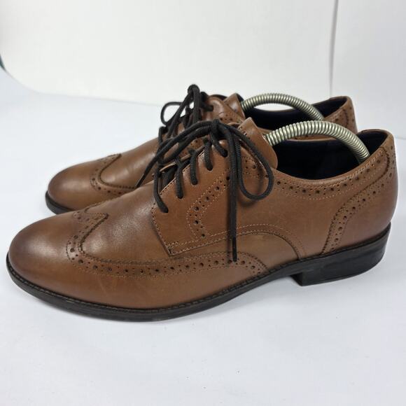 Cole Haan Mens 10M Brown Leather Wingtip Oxford Dress Shoes Lace Up main image 4